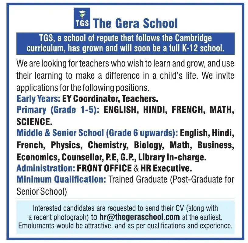 The Gera School Recruitment
